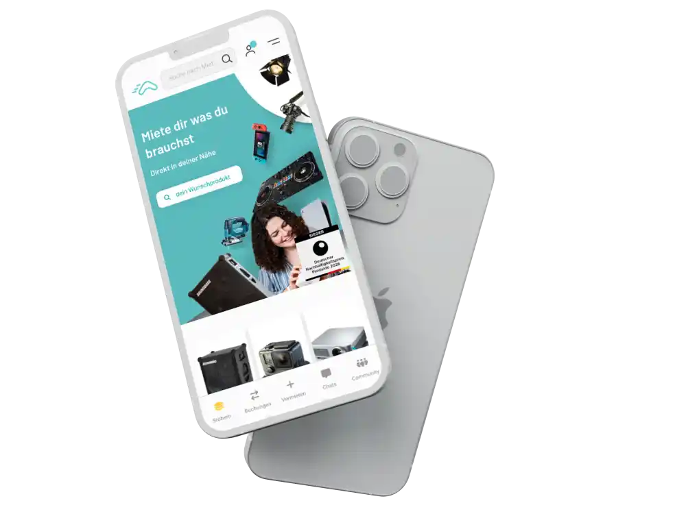 Screenshot der fainin-App: Peer-to-Peer-Mietmarktplatz, gebaut auf Vendure